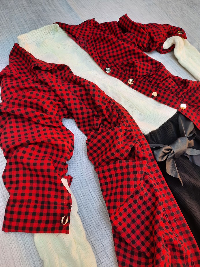Abito Check piccolo rosso