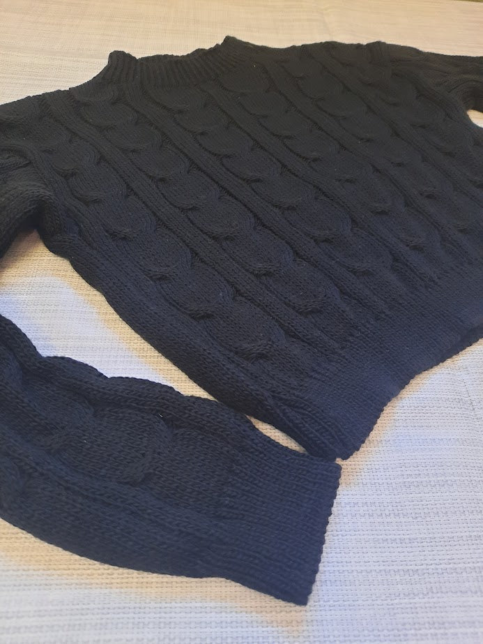 Maglioncino trecce nero