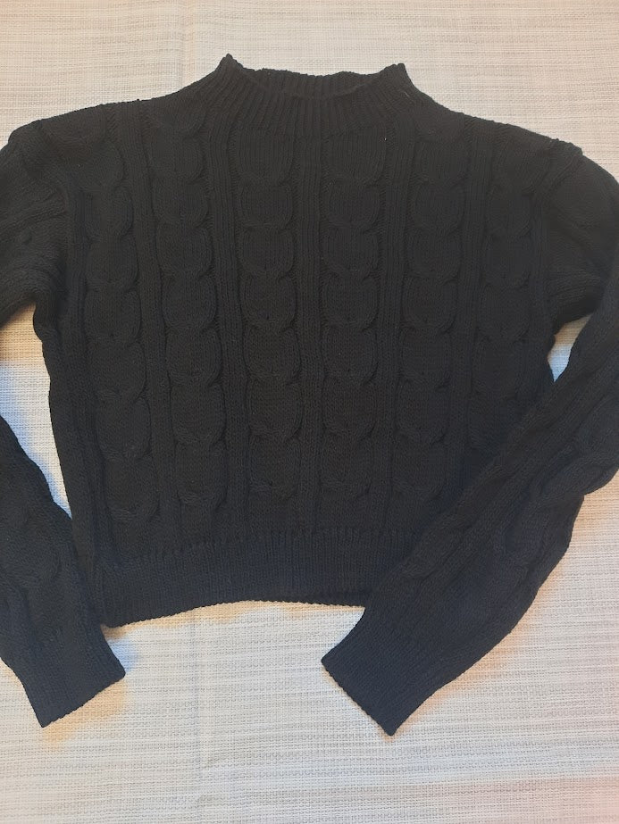 Maglioncino trecce nero
