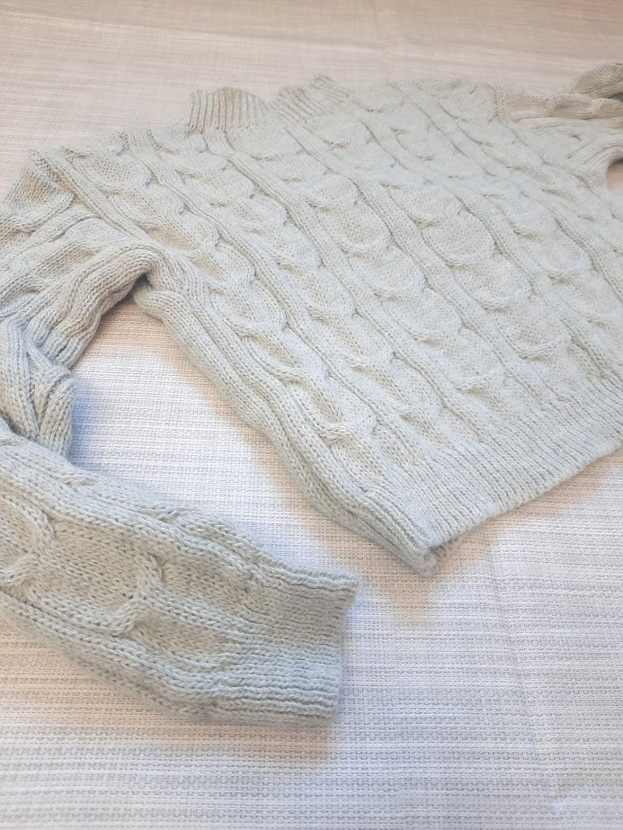 Maglioncino trecce grigio