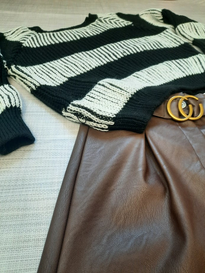 Maglioncino Maxirighe nero
