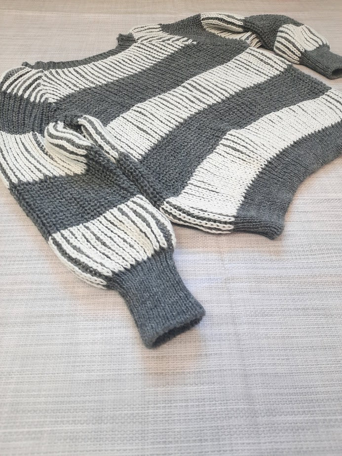 Maglioncino Maxirighe grigio