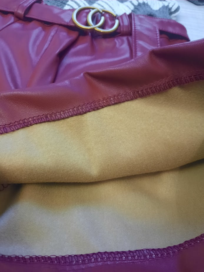 Pantaloncino ecopelle bordeaux