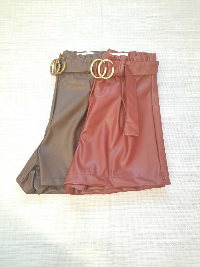 Pantaloncino ecopelle bordeaux