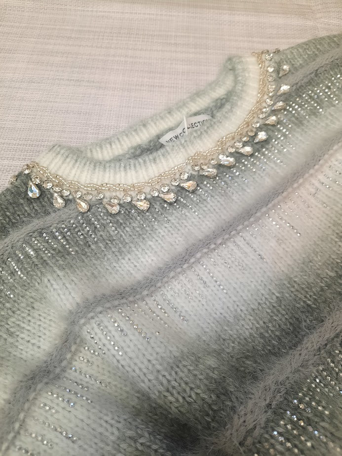 Maglioncino Strass grigio
