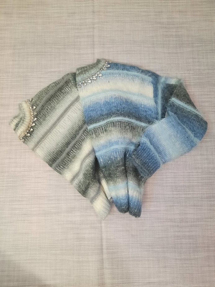 Maglioncino Strass grigio