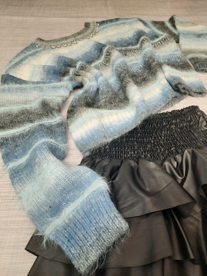 Maglioncino Strass azzurro