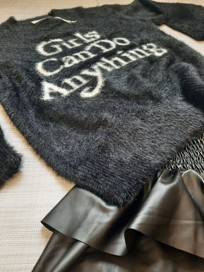 Maglioncino Scritta Nero