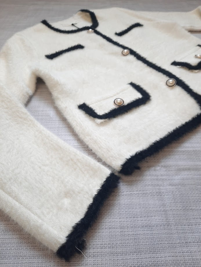 Cardigan Chanellino Bianco