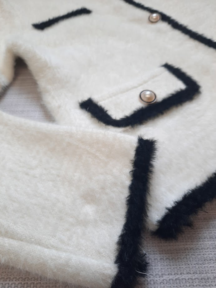 Cardigan Chanellino Bianco