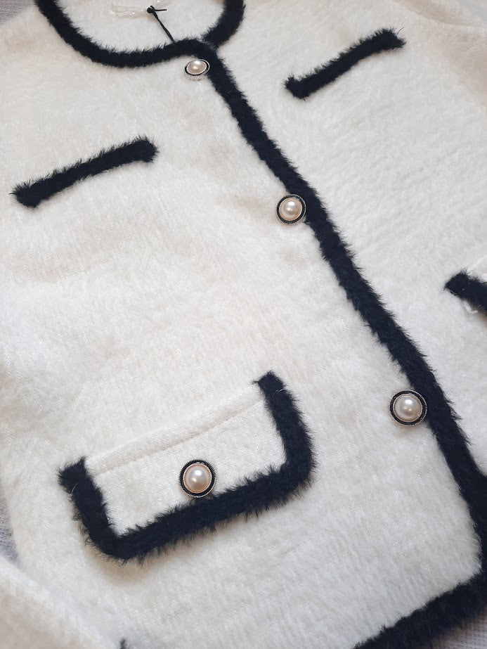 Cardigan Chanellino Bianco