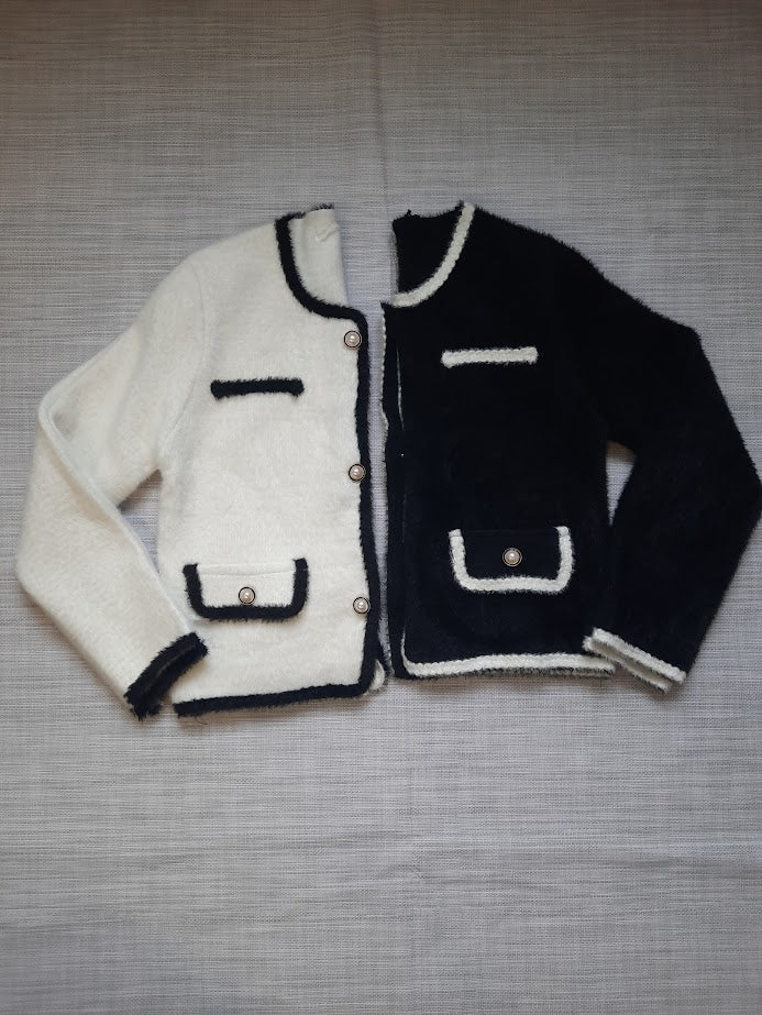 Cardigan Chanellino Bianco