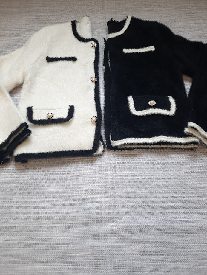 Cardigan Chanellino Bianco