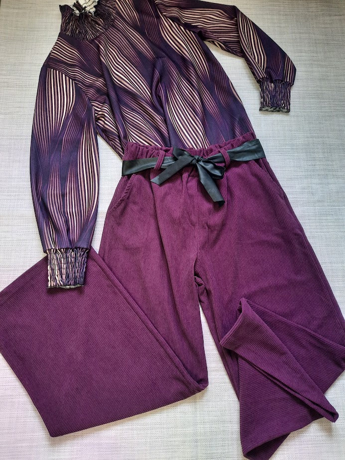 Pantalone Velluto Grande Viola