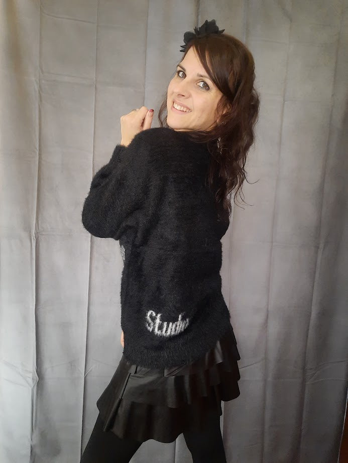 Maglioncino Scritta Nero
