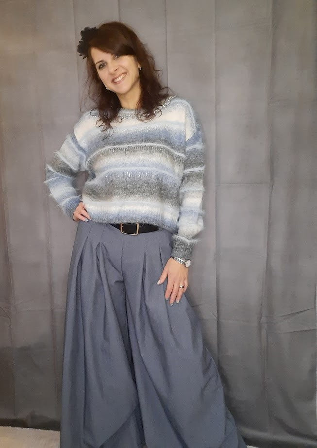 Maglioncino Strass azzurro