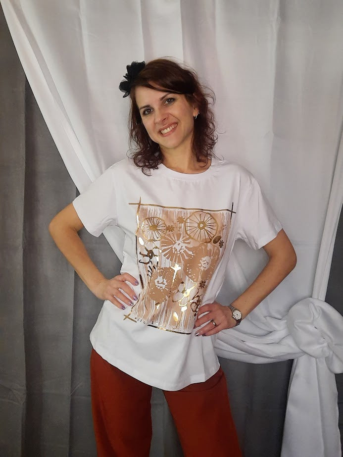 T-shirt Ingranaggi Beige