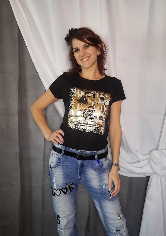 T-shirt Snoopy Nera