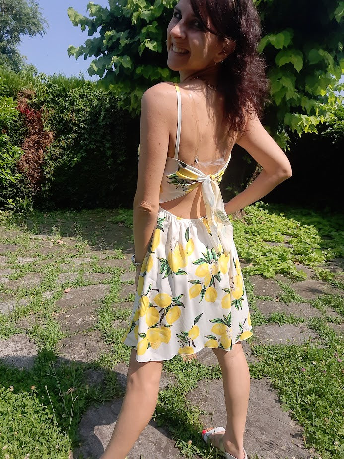 Abito Limoni Corto Bianco