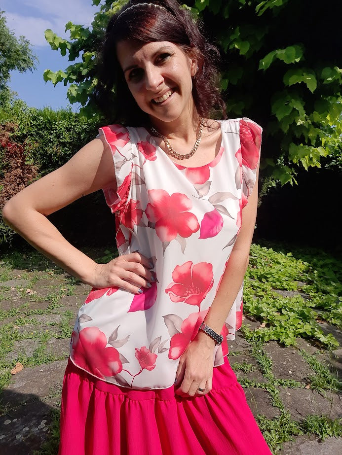 Top Fiori Rosso