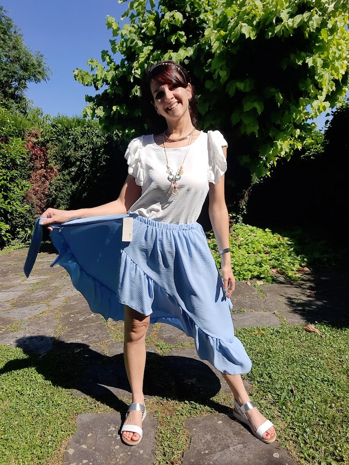 Gonnellina Volant Celeste
