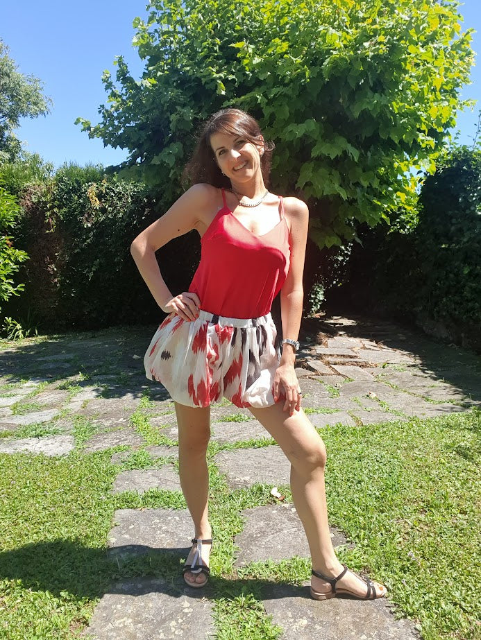 Top Satin Rosso