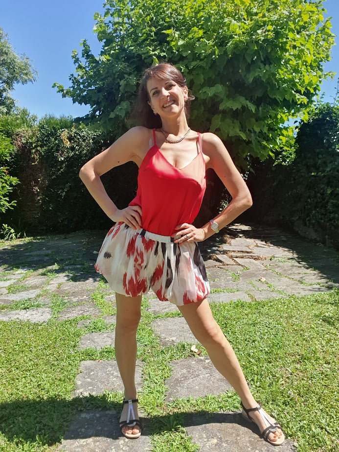 Top Satin Rosso