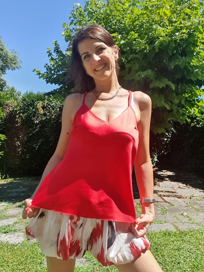 Top Satin Rosso