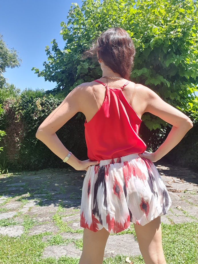 Top Satin Rosso