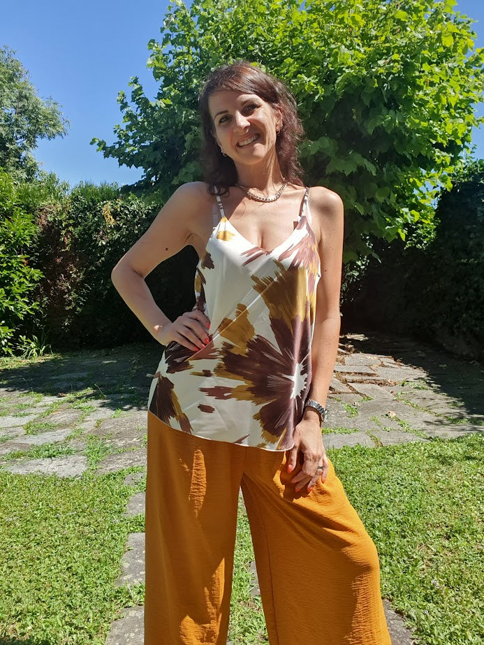 Top Lucido Fantasia Ocra