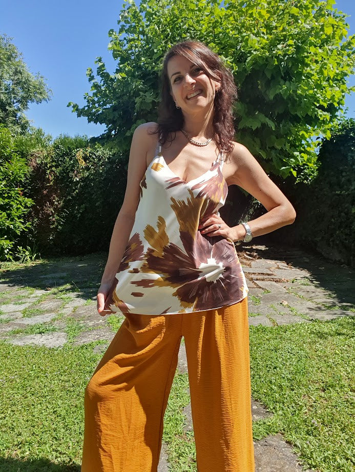 Top Lucido Fantasia Ocra