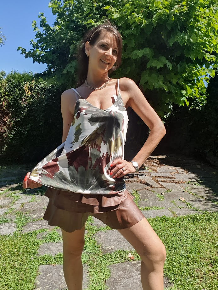 Top Lucido Fantasia Oliva