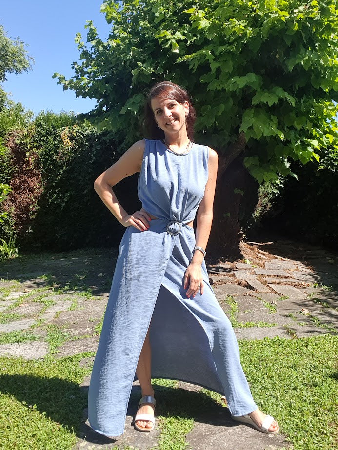 Abito Cut-out Celeste