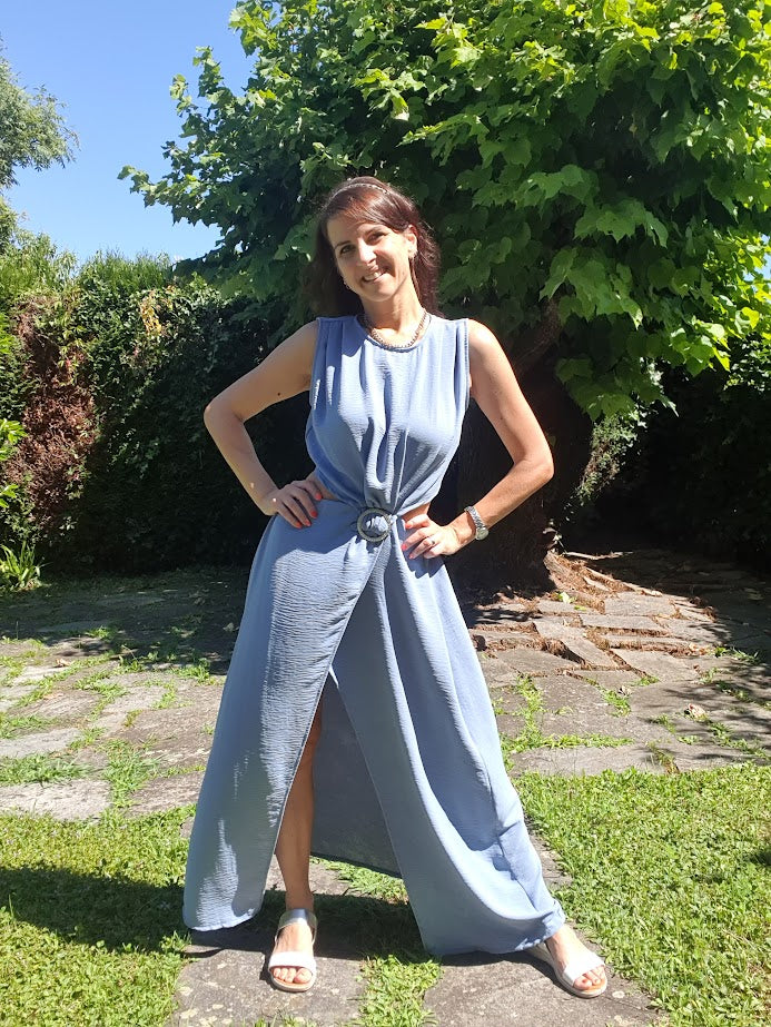 Abito Cut-out Celeste