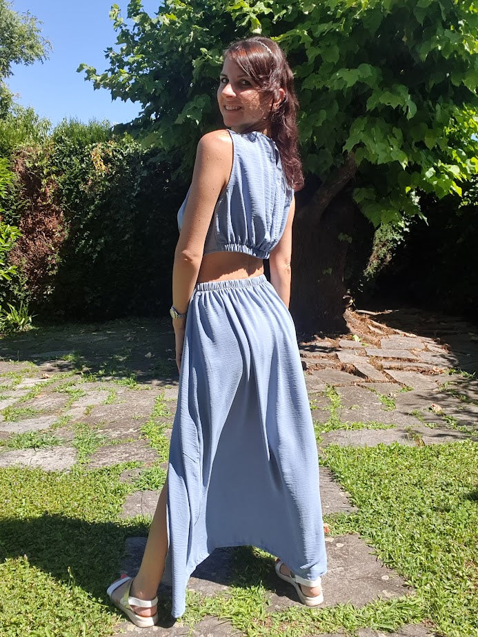 Abito Cut-out Celeste