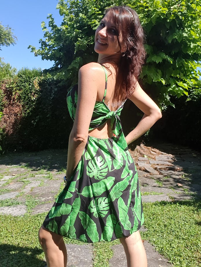 Abito Corto Tropical Nero