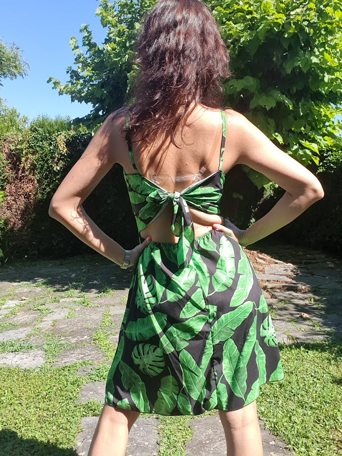 Abito Corto Tropical Nero