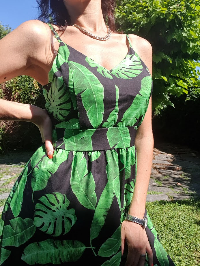 Abito Corto Tropical Nero