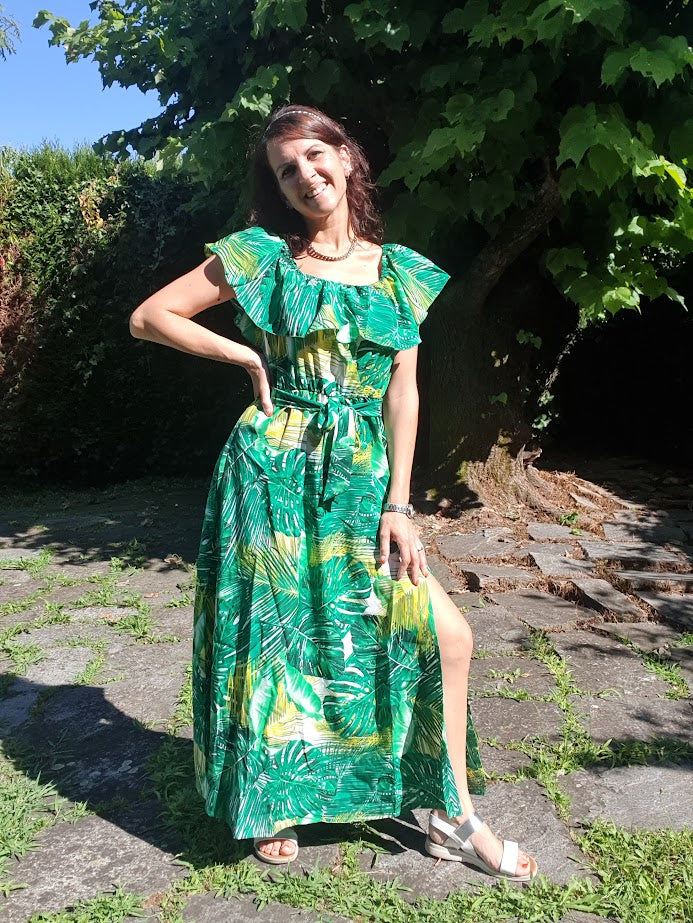 Abito Tropical Volant