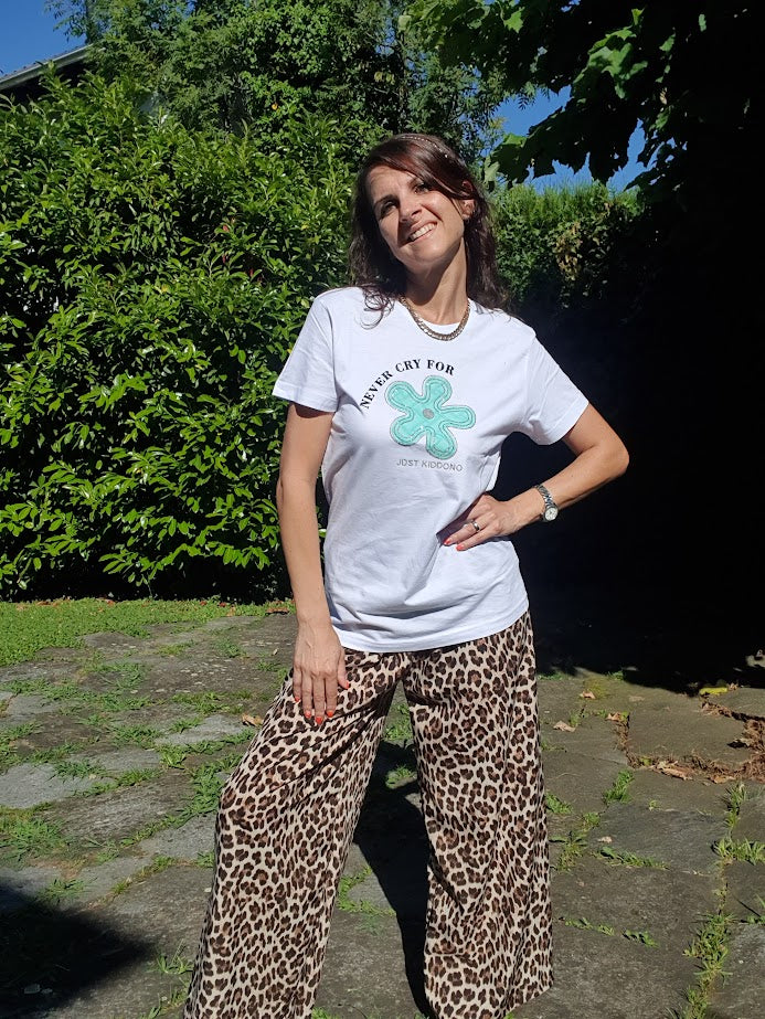 T-shirt Fiore Verde Acqua