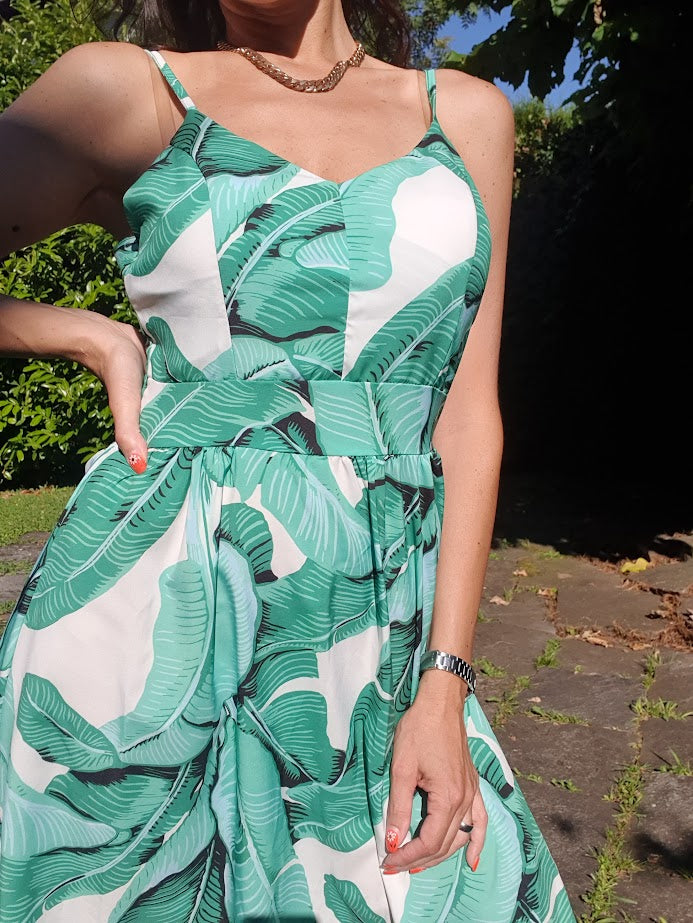 Abito Corto Tropical Bianco