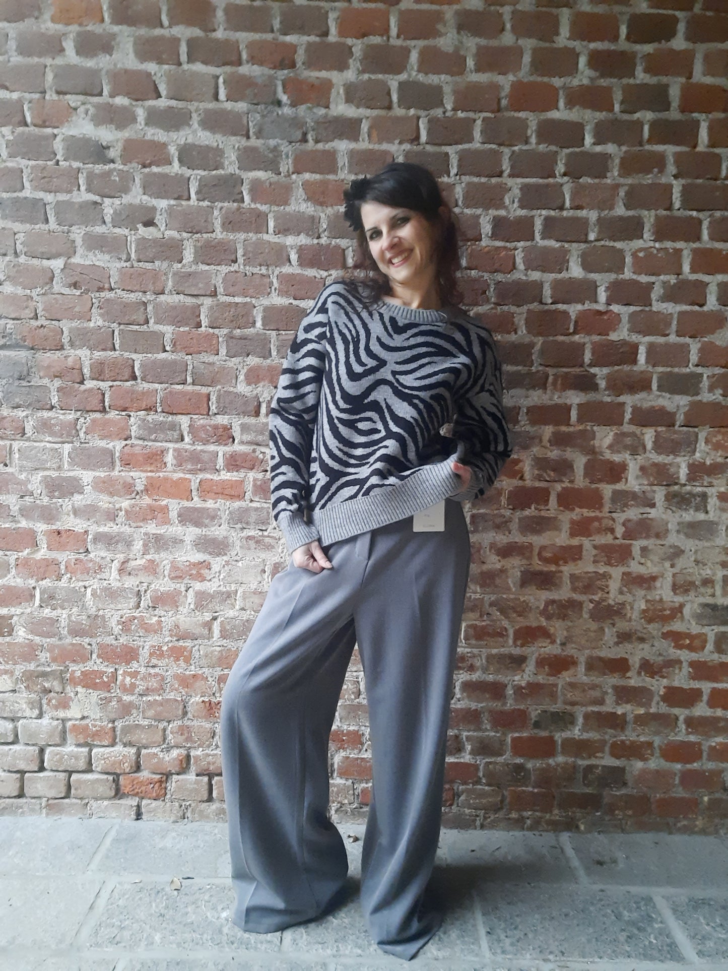 Maglione Zebra Grigio