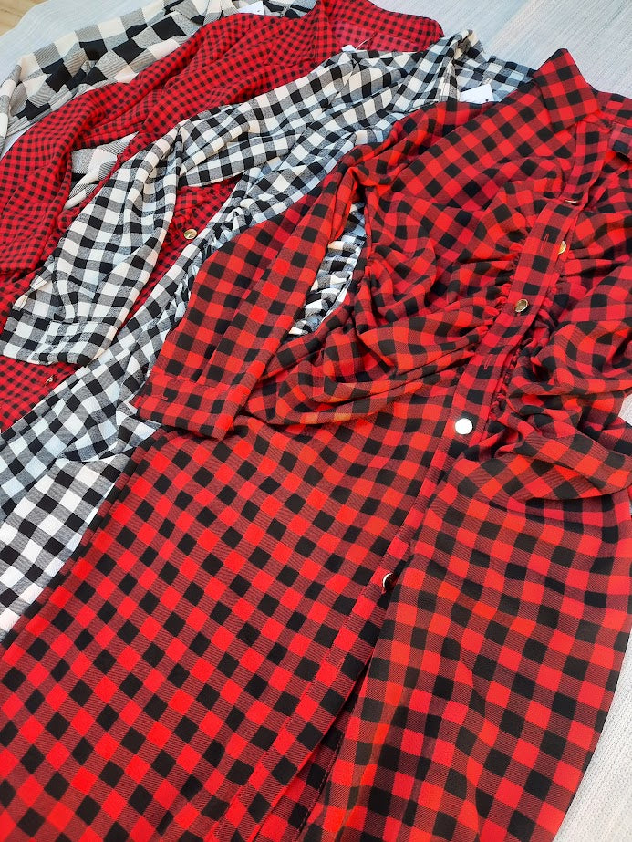 Abito Check piccolo rosso