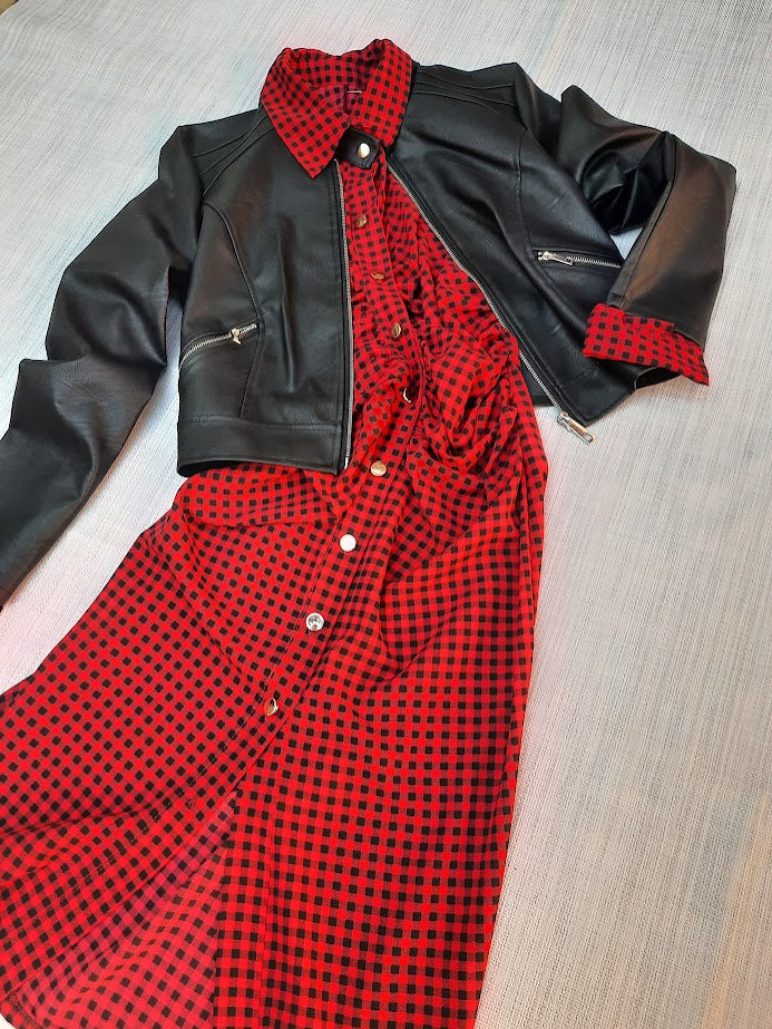 Abito Check piccolo rosso