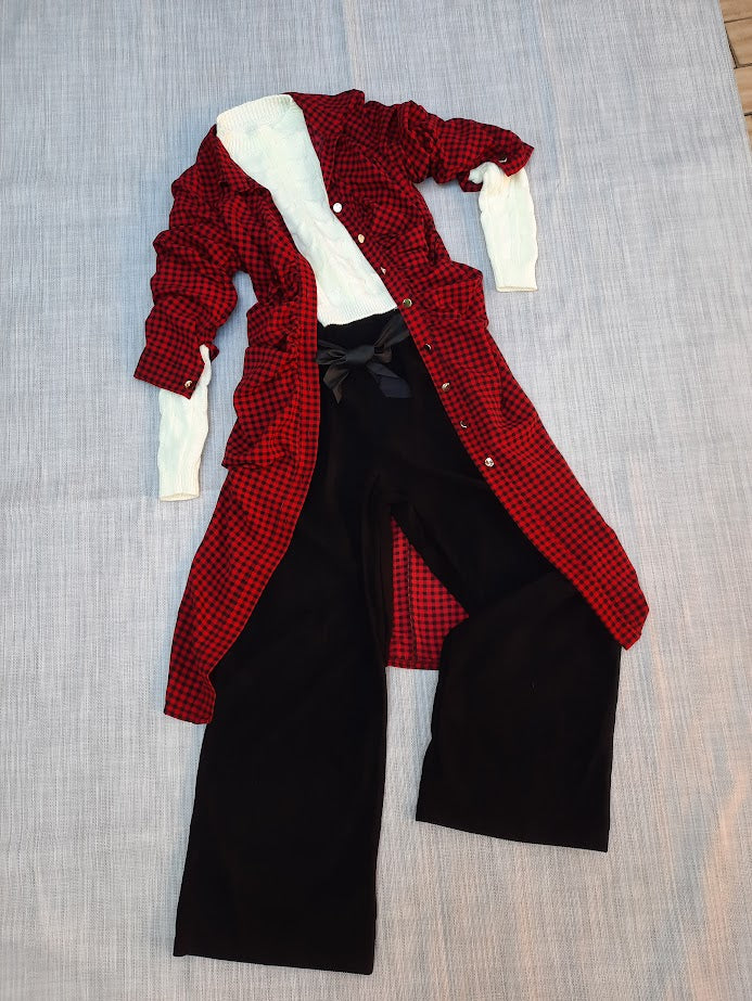 Abito Check piccolo rosso
