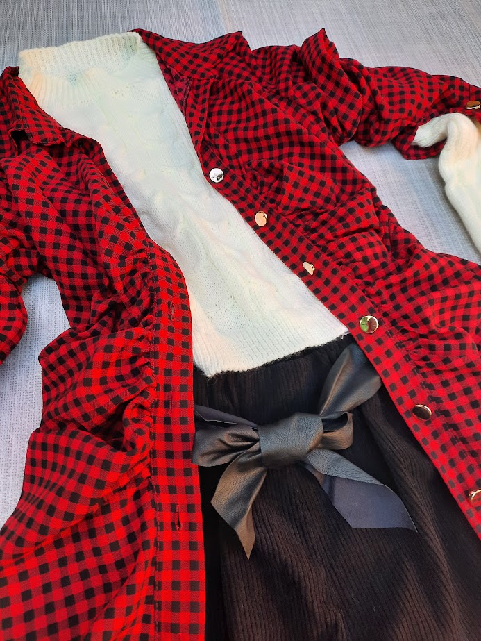 Abito Check piccolo rosso