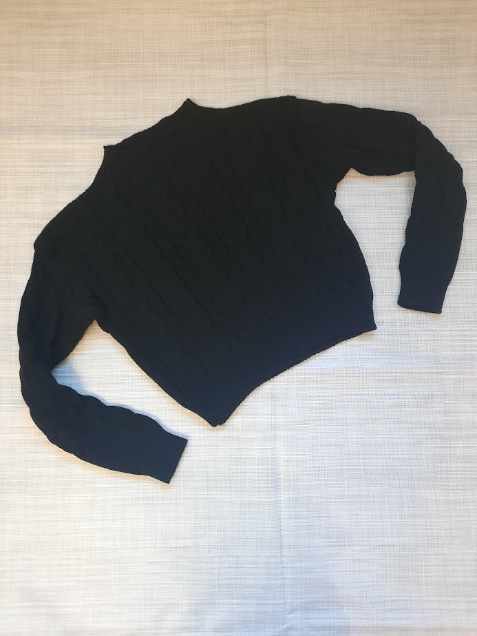 Maglioncino trecce nero