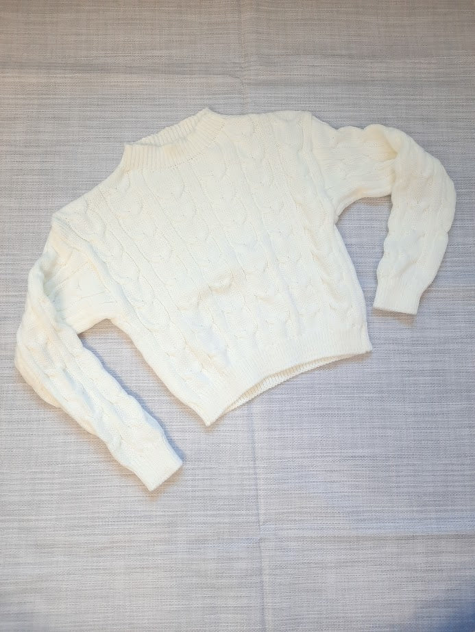 Maglioncino trecce bianco