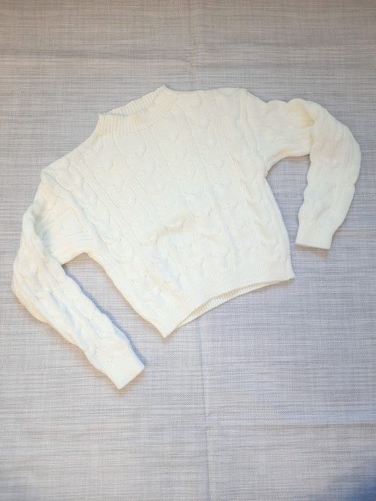 Maglioncino trecce bianco