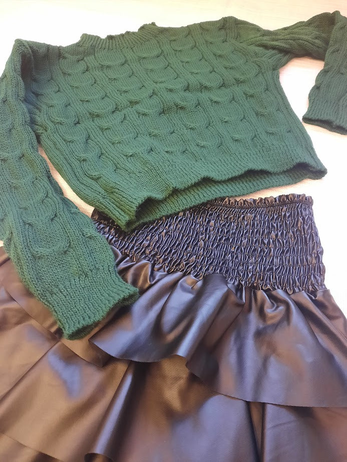 Maglioncino Trecce verde